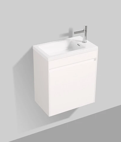 ENZO 540mm - SINGLE DOOR & BASIN WHITE