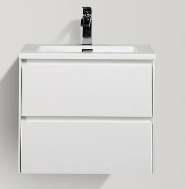 ENZO 600mm - DOUBLE DRAWER & BASIN WHITE
