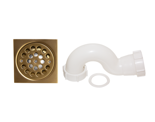 SA01095A Square Shower Trap Brushed Brass