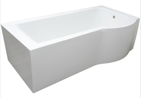 OSAKA ONE PIECE SHOWER BATH (WHITE) - LEFT HAND