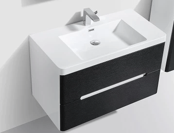 VENICE 900mm -  DOUBLE DRAWER & BASIN BLACK & WHITE