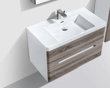 VENICE 900mm -  DOUBLE DRAWER & BASIN SILVER OAK & WHITE